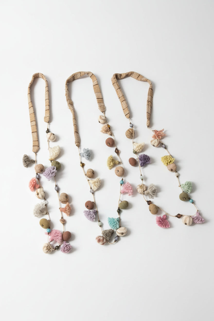 Indian Style Fabric Beads Necklace